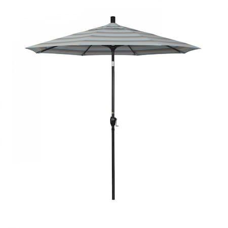 California Umbrella 7.5' Black Aluminum Market Patio Umbrella, Sunbrella Gateway Mist 194061338216